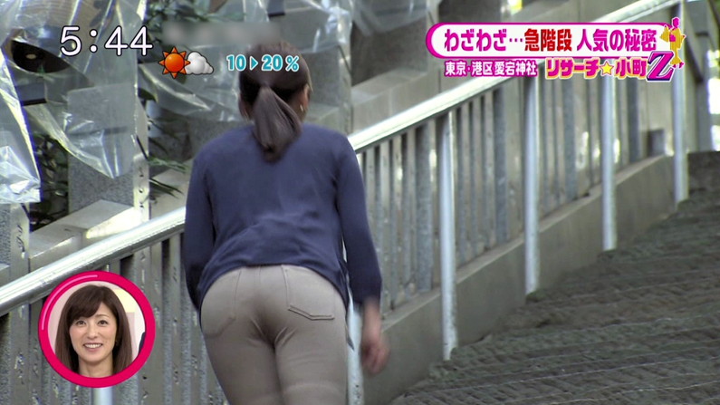 【放送事故画像】女子アナがピッタリしたパンツ履いてお尻のラインが丸分かりｗｗ 02