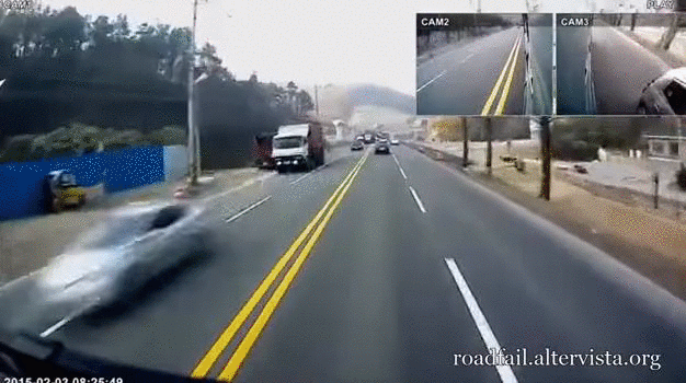 【衝撃GIF画像】悪質ドライバーに天中が下る！ドラレコが捉えた衝撃映像！ 21